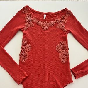 Free People Thermal Boat Neck top